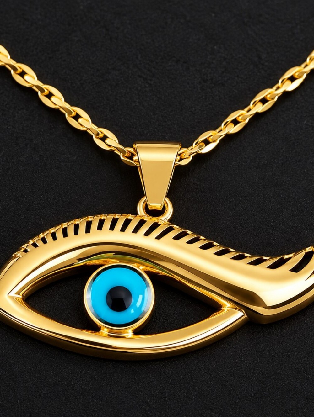 22kgp Dubai Jewelry Gold Evil Eye Pendant Necklace
